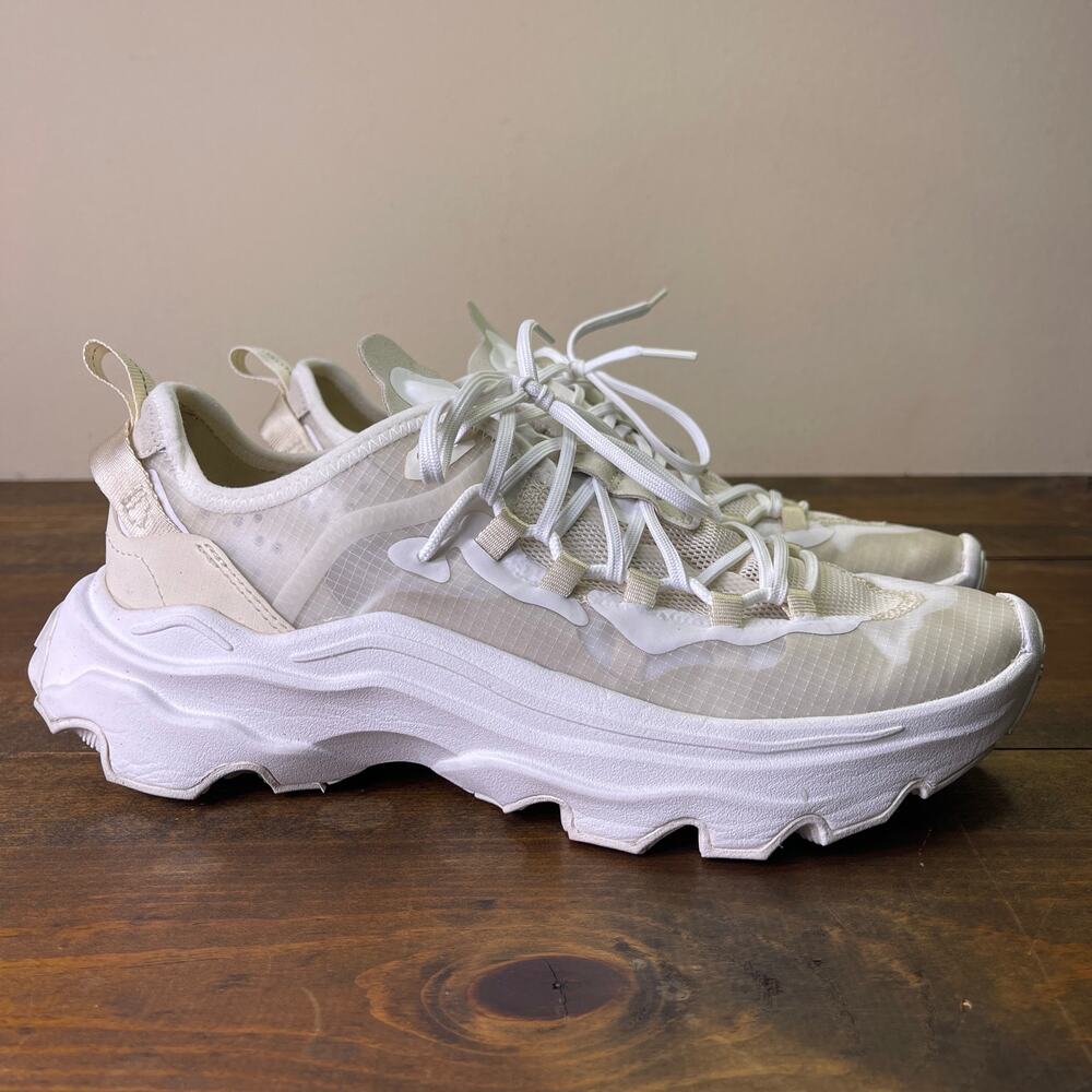 Sorel Women's Kinetic Breakthru Tech Lace Shoes Chalk Walk Sneakers Size 9.5